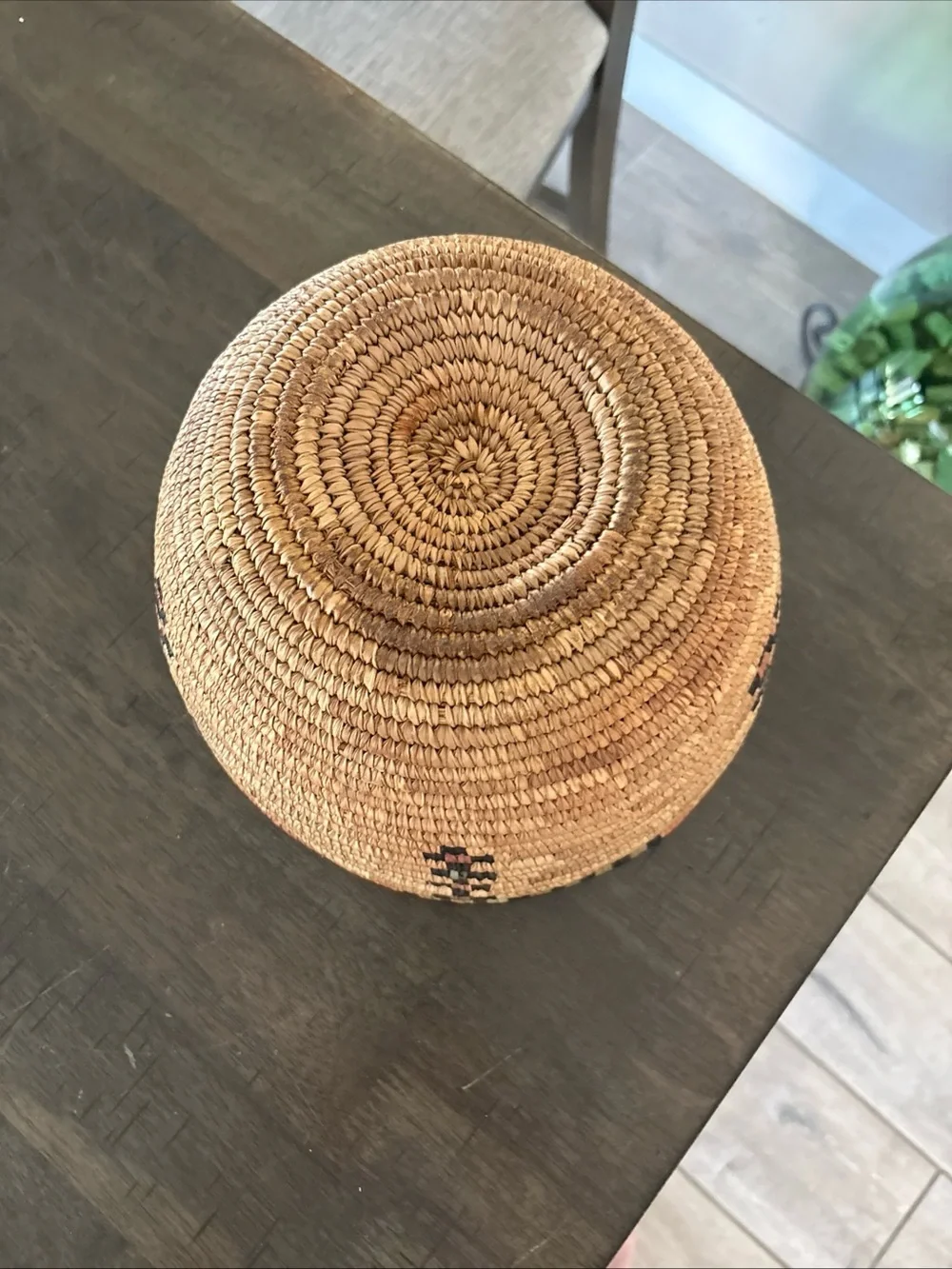 Antique  Deep Woven Grass Basket Handmade Hausa basket from northern Nigeria